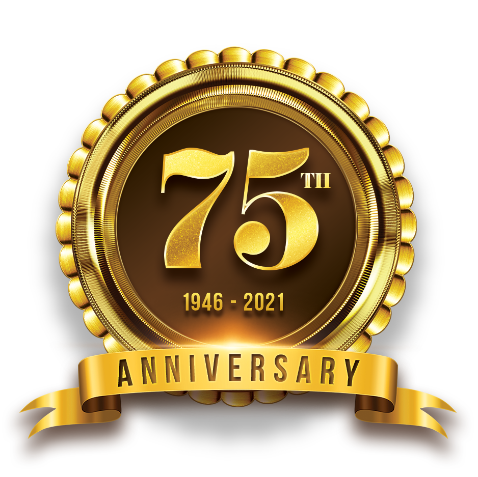 75th years anniversary Celebrating icon logo label Vector event gold color  shield 15433771 Vector Art at Vecteezy